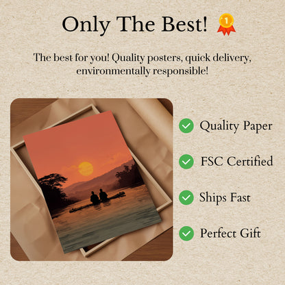 Sunset River Meditation Poster