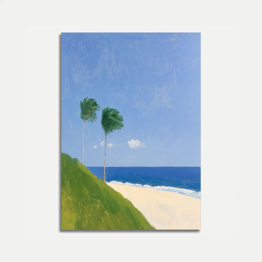 Windswept Coastal Palms Poster