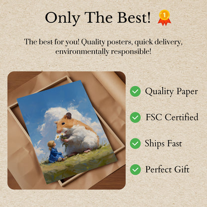 Hamster Daisy Delight Poster