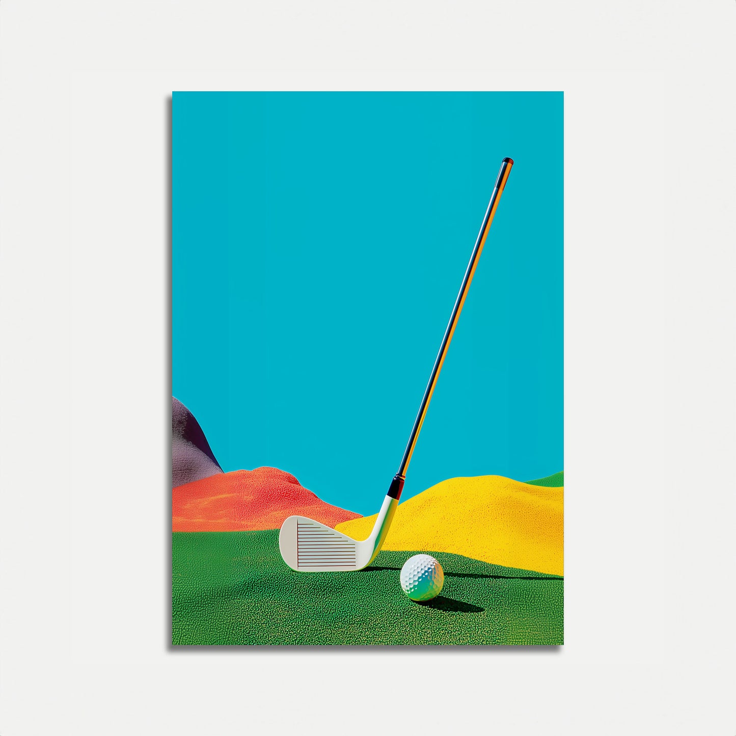 Affiche paysagère géométrique du swing de golf