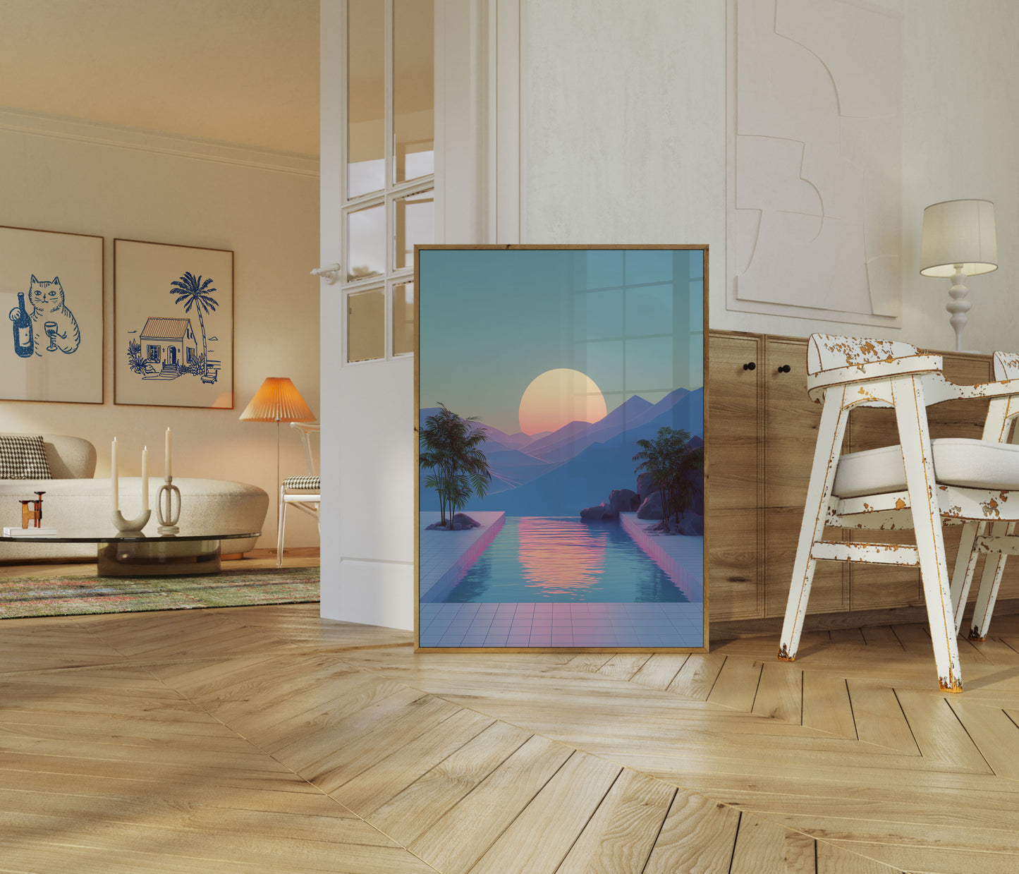 Poster Tramonto sul Lago di Montagna