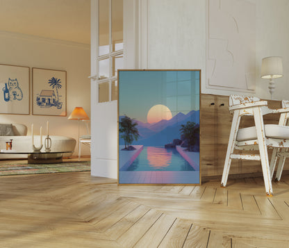 Poster Tramonto sul Lago di Montagna