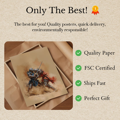 Medieval Knights Battle Poster