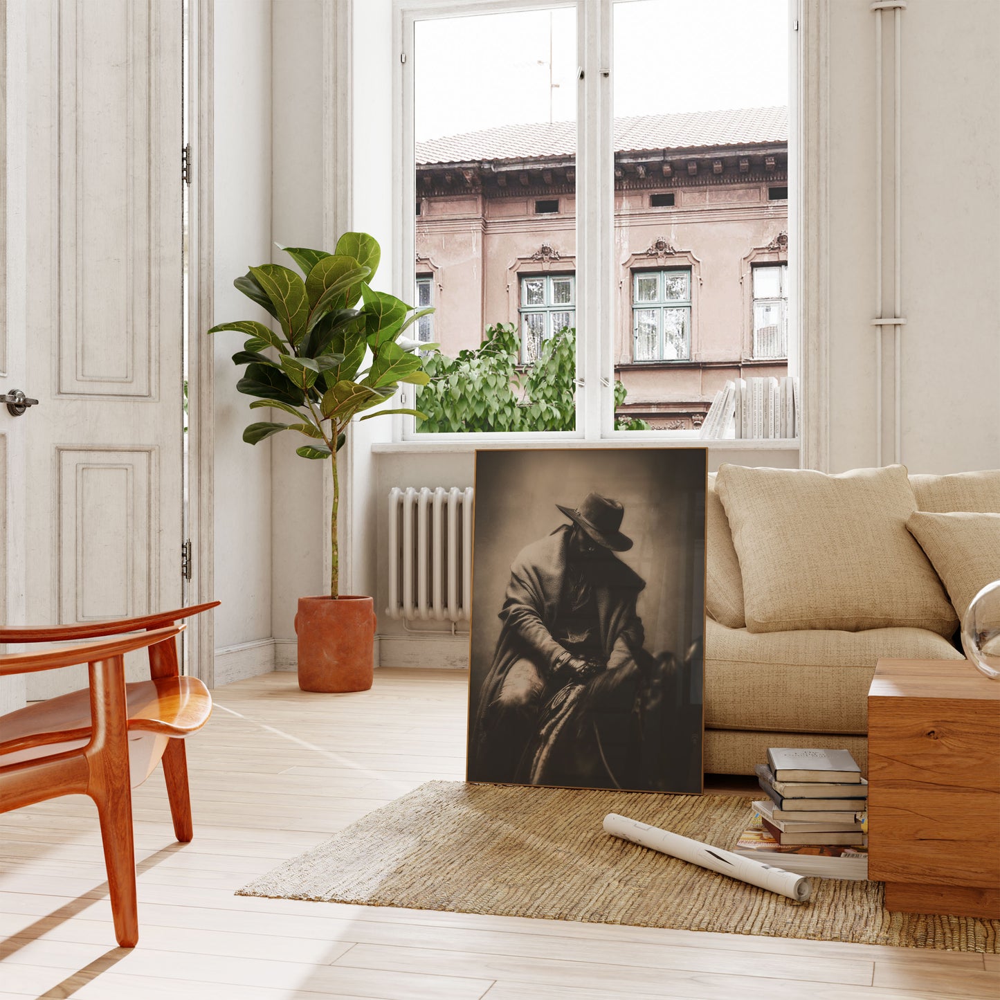 Lone Cowboy Riding Poster