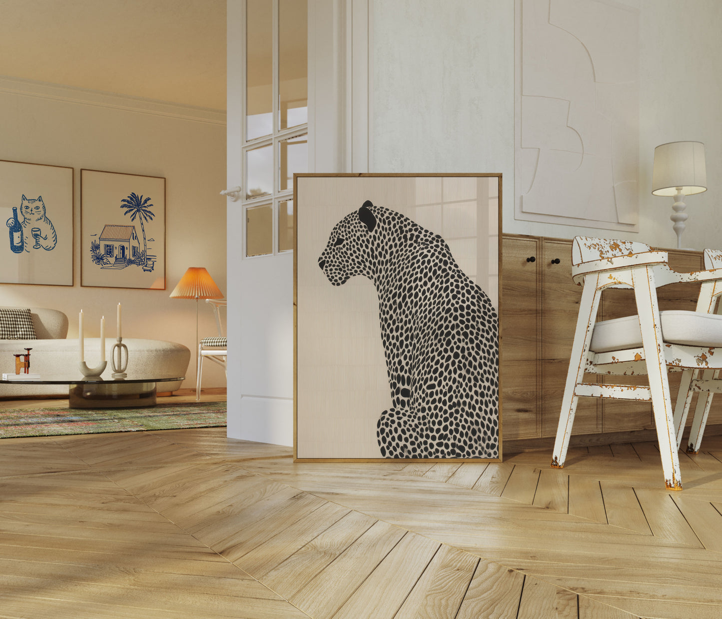Gestippelde Zwarte Luipaard Poster