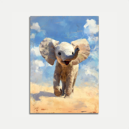 Happy Baby Elephant Poster