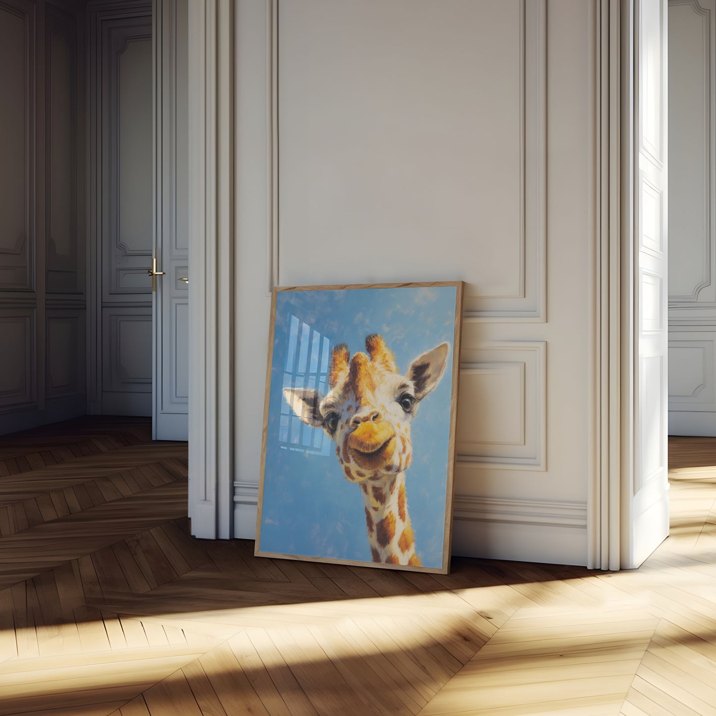 Charming Giraffe Sky Poster