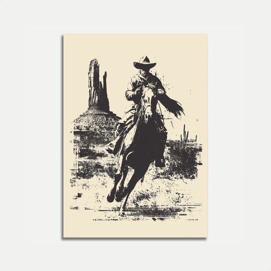 Vild Vest Cowboys Ridetur Plakat
