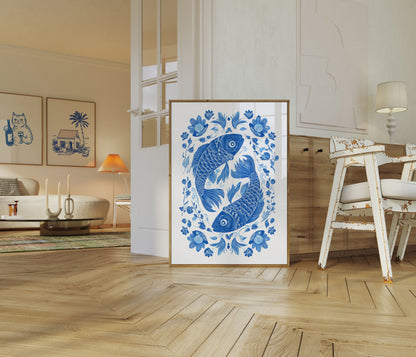 Poster d'Harmonie de Carpe Koi Bleue