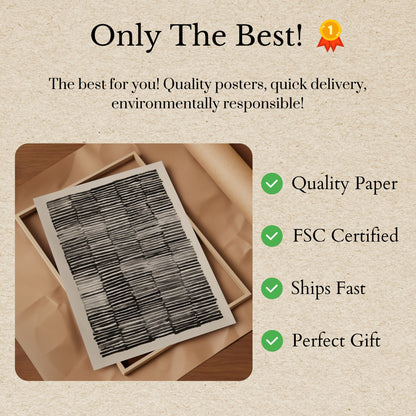 Abstract Black and White Lines Poster