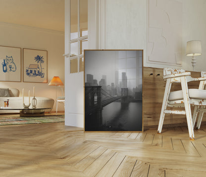 Misty Manhattan Bridge Poster