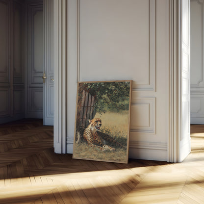 Gepard ruht unter Baum Poster