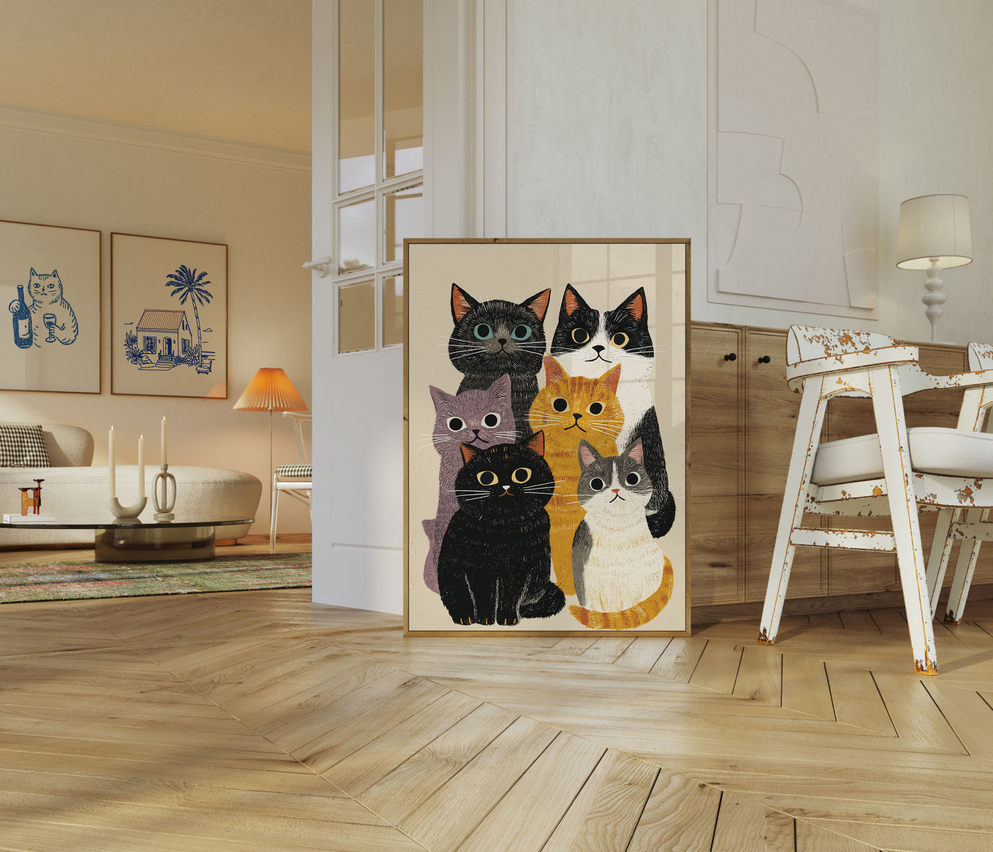 Colorful Cats Cluster Poster