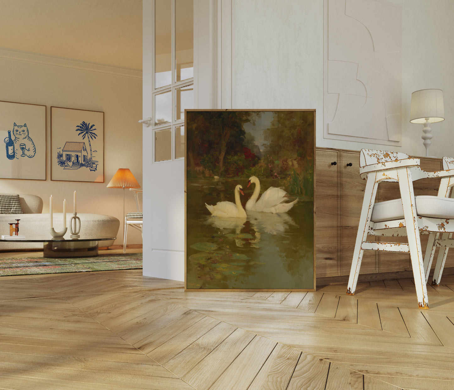 Elegant Swans Lake Poster