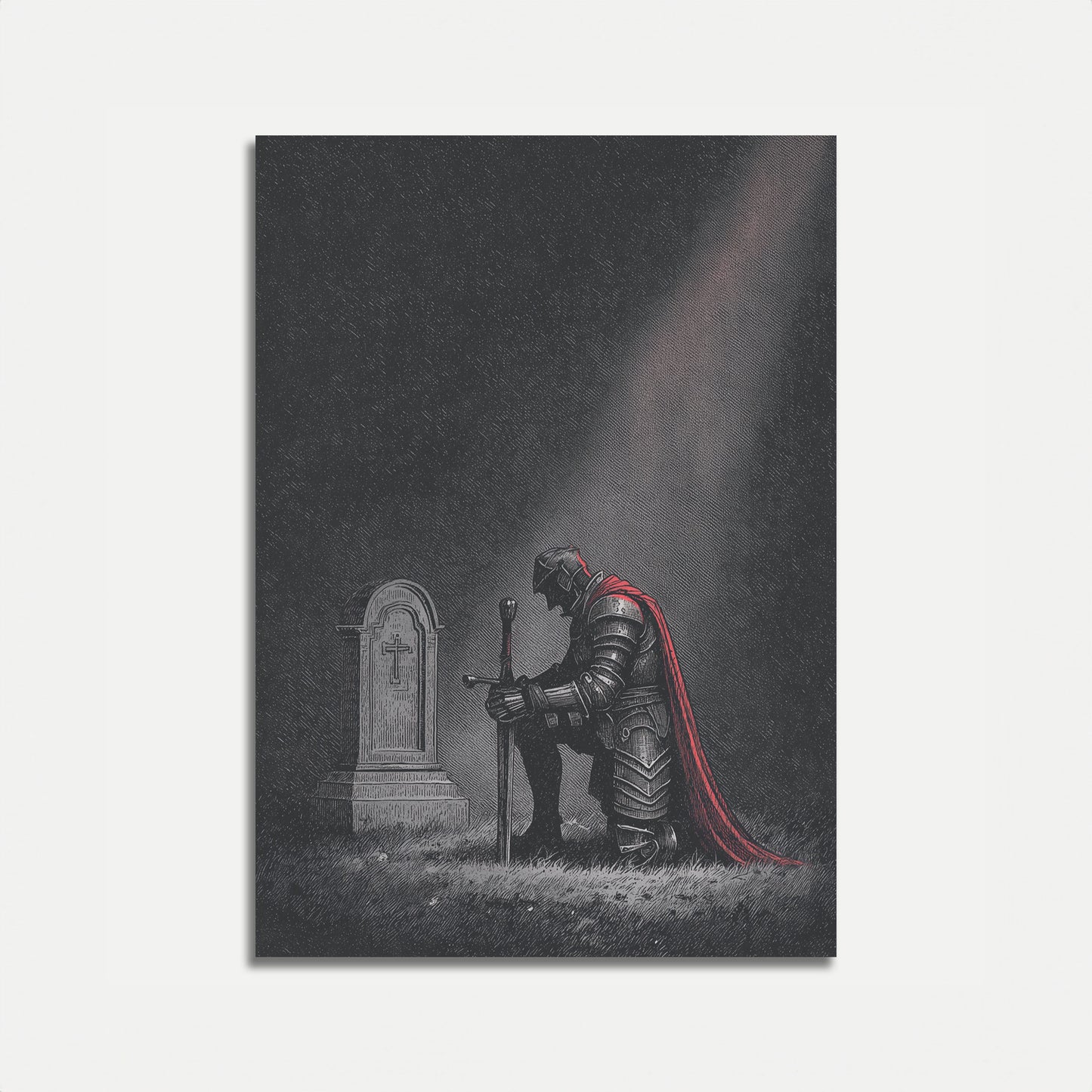 Poster del Cavaliere in Ginocchio alla Croce