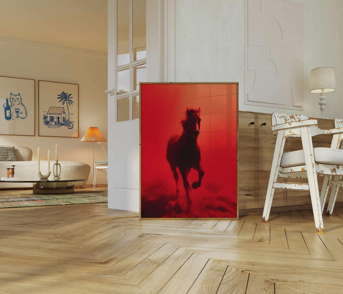 Fierce Red Horse Running Poster