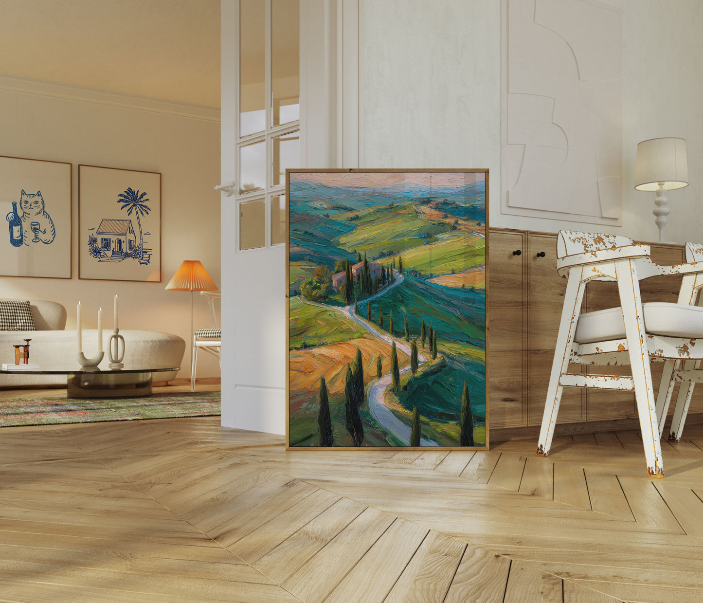 Affiche Collines Ondulantes de la Campagne Toscane