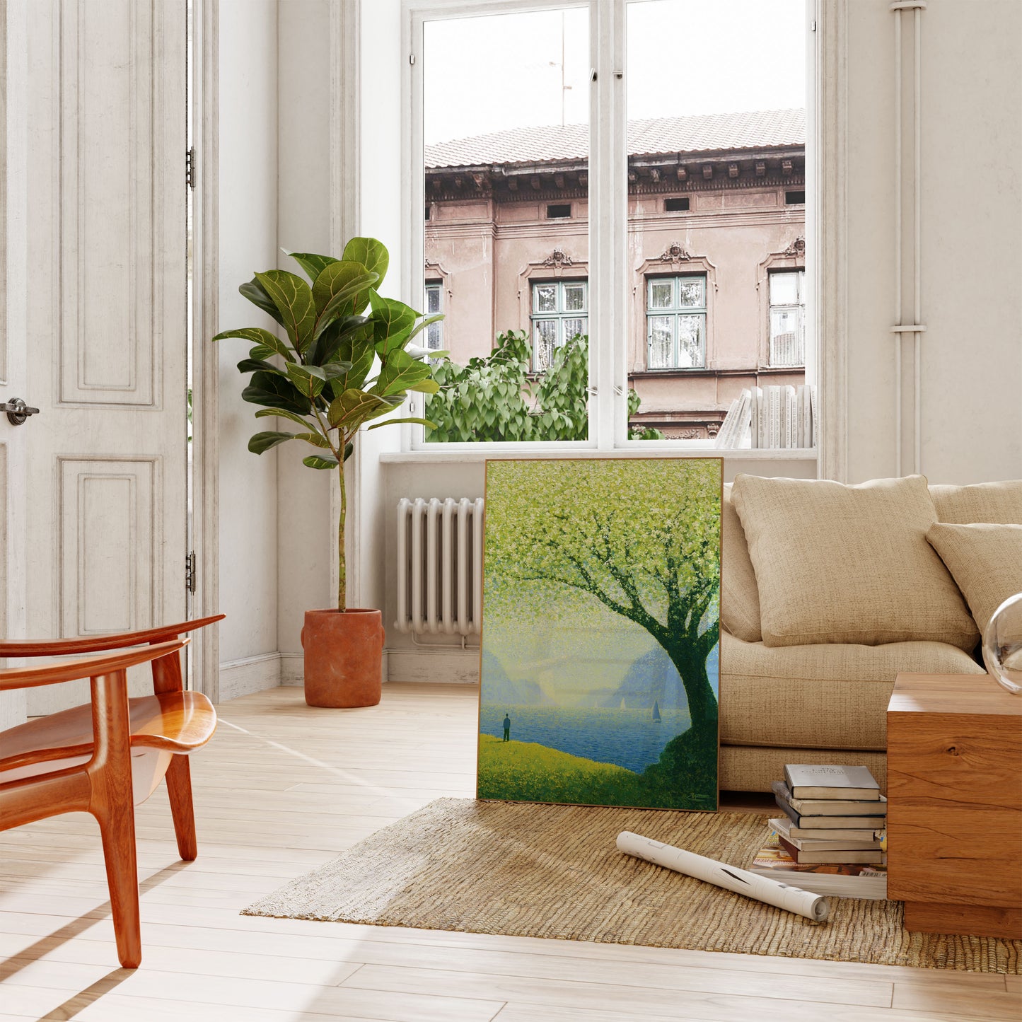 Serene Lakeside Tree Poster