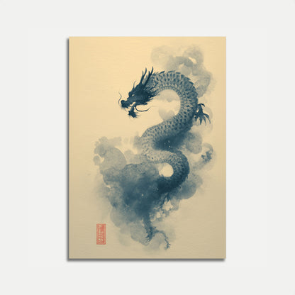 Affiche du dragon mystique oriental