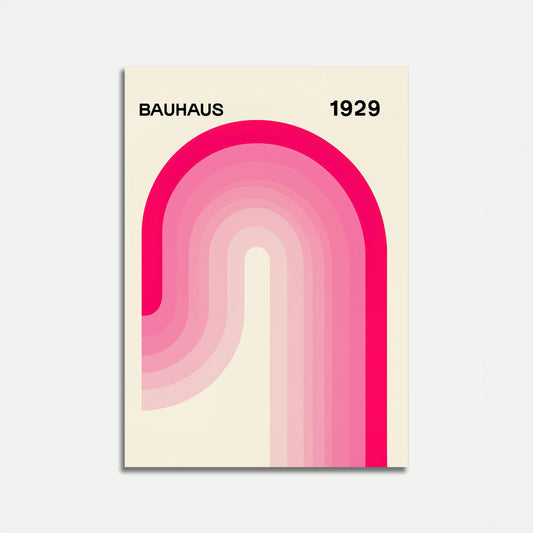 Bauhaus Pink Wave Poster