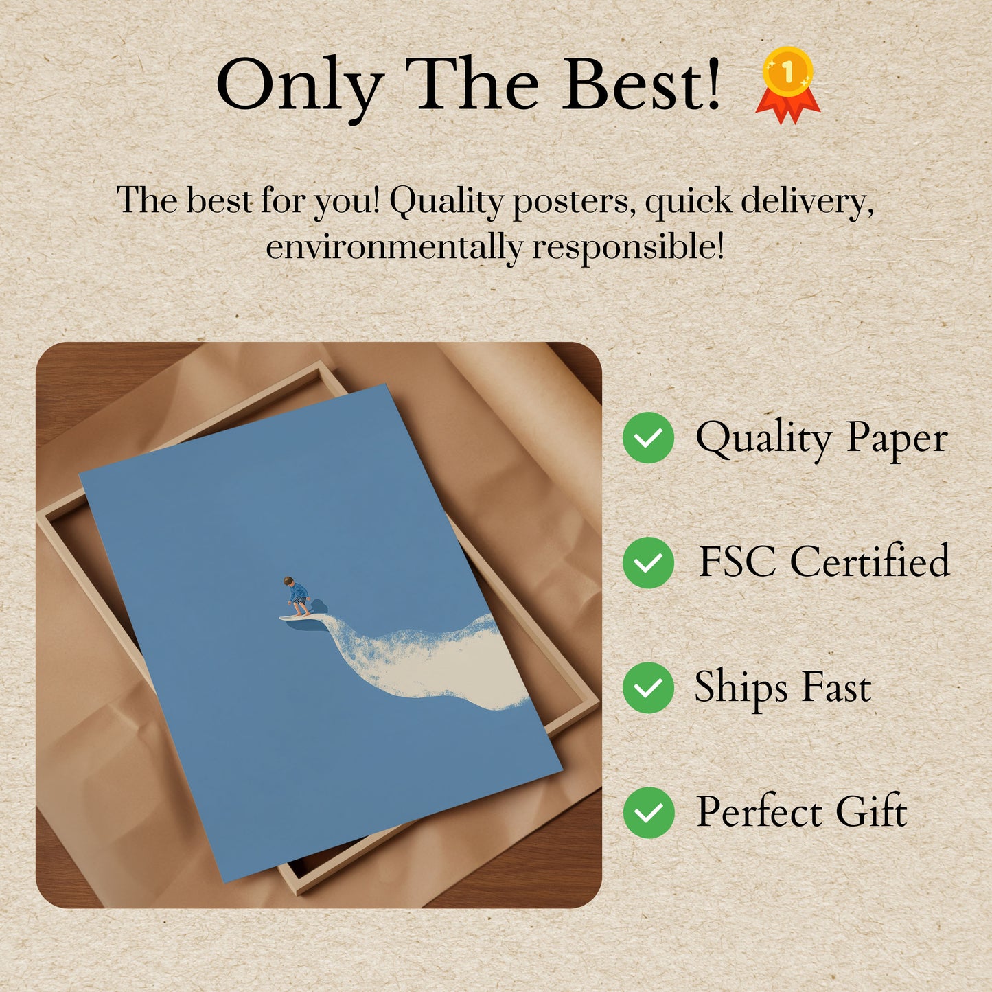 Blue Wave Surfing Dream Poster