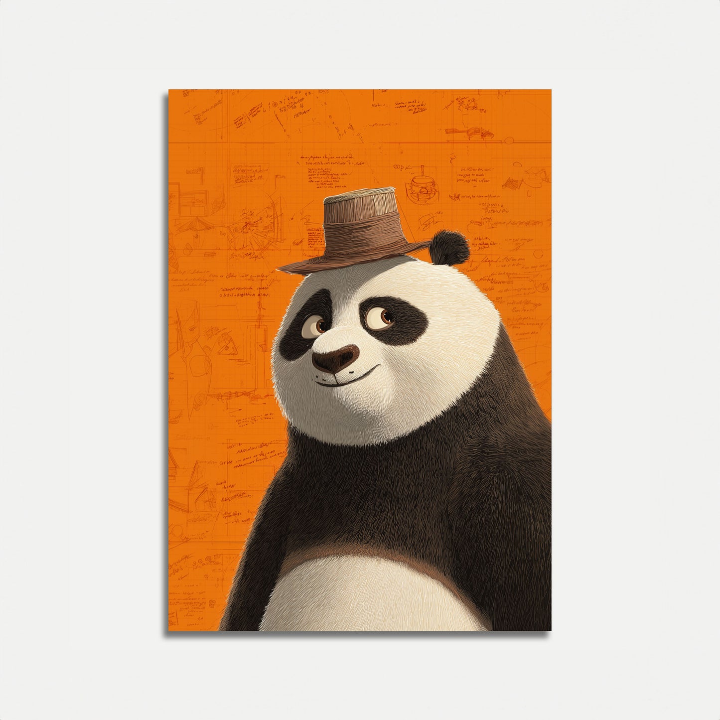 Stylish Panda with Hat Poster