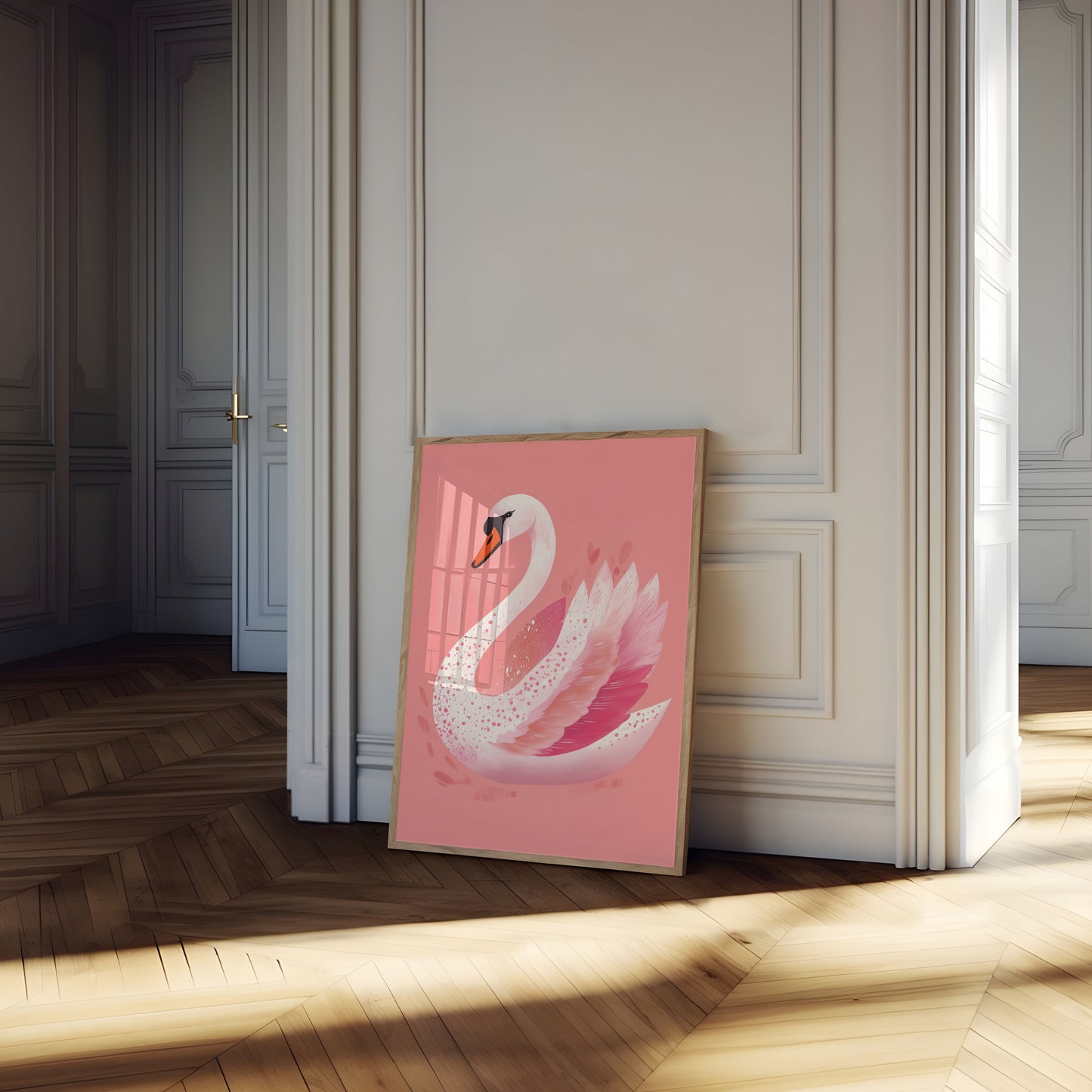 Elegant Swan in Pink Poster