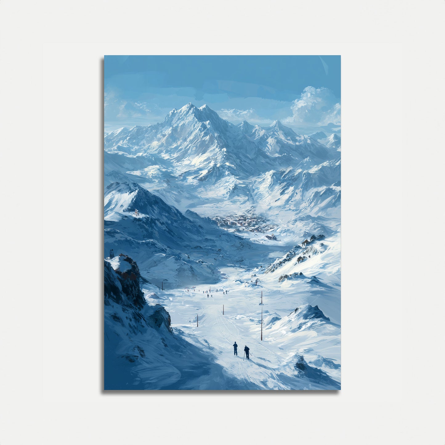 Snowy Mountain Ski Adventure Poster