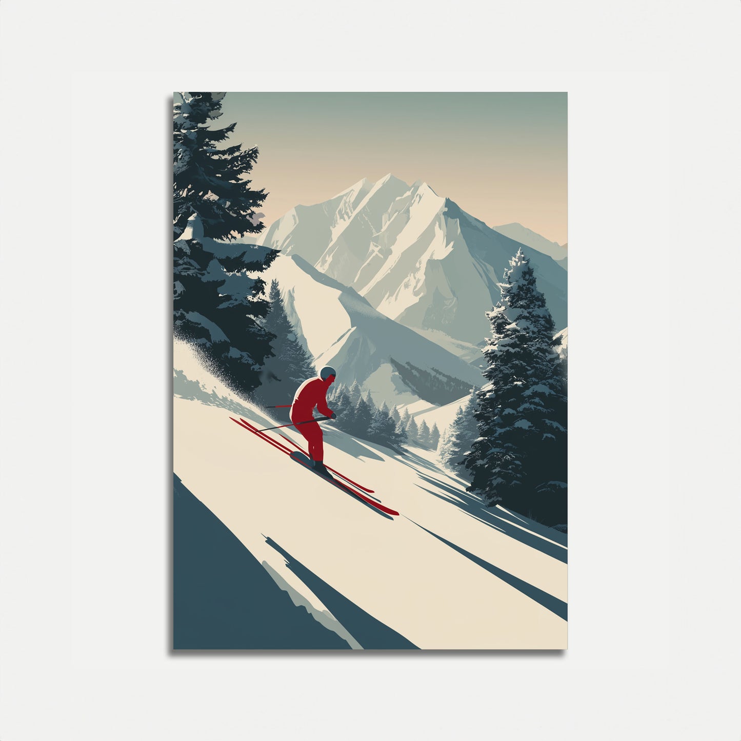 Alpine Ski Mountain Descent Poster