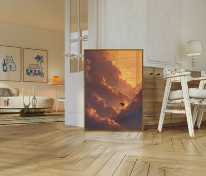 Sunset Cloud Journey Poster