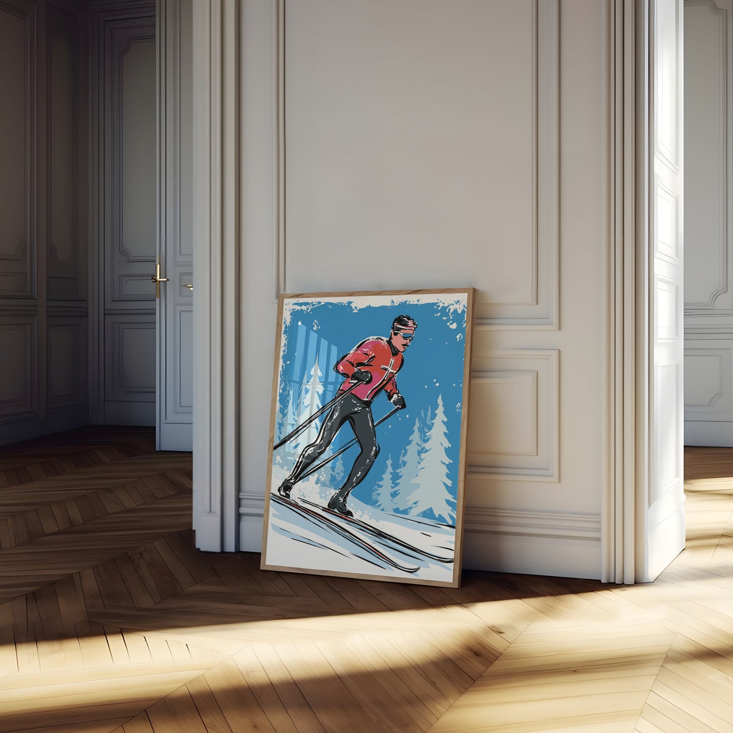 Mountain Cross-Country Ski Poster