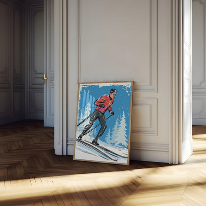 Mountain Cross-Country Ski Poster