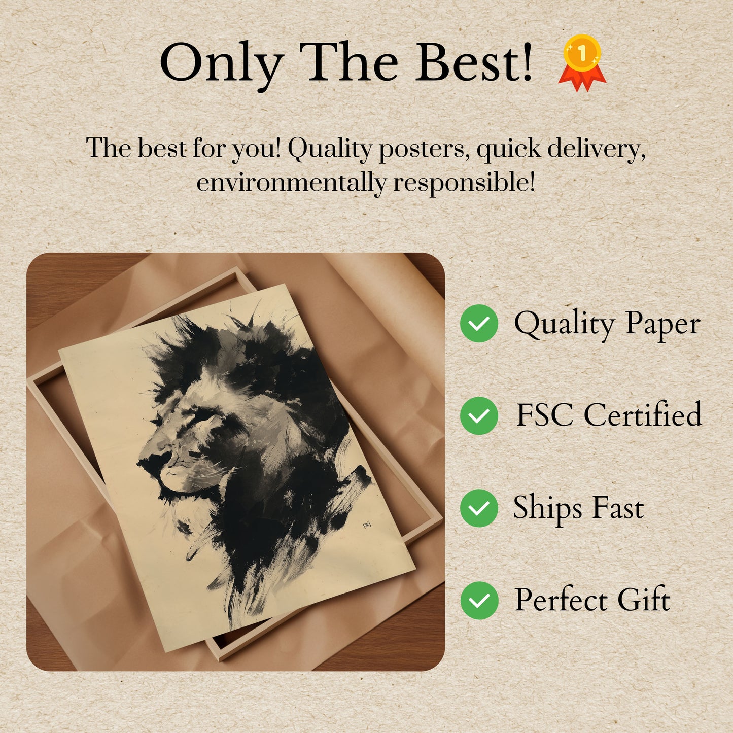 Majestic Lion Portrait Poster