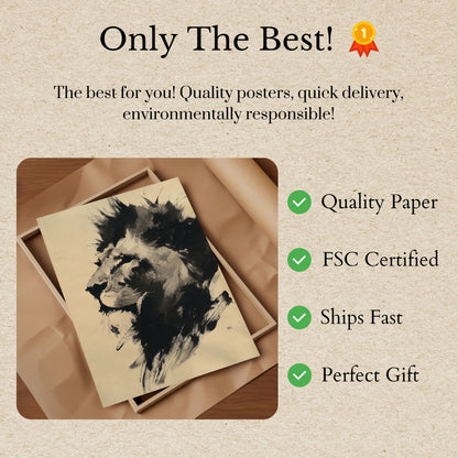 Majestic Lion Portrait Poster