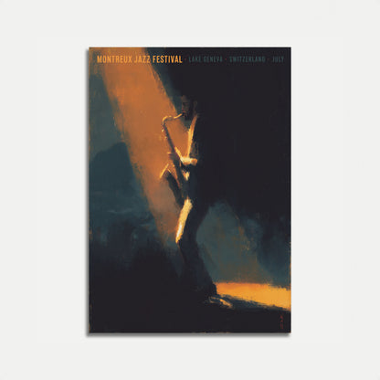 Jazz Saxophonist Golden Light Poster