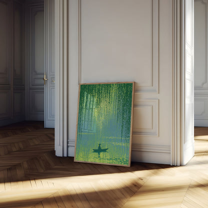 Weeping Willow Boat Tranquility Poster