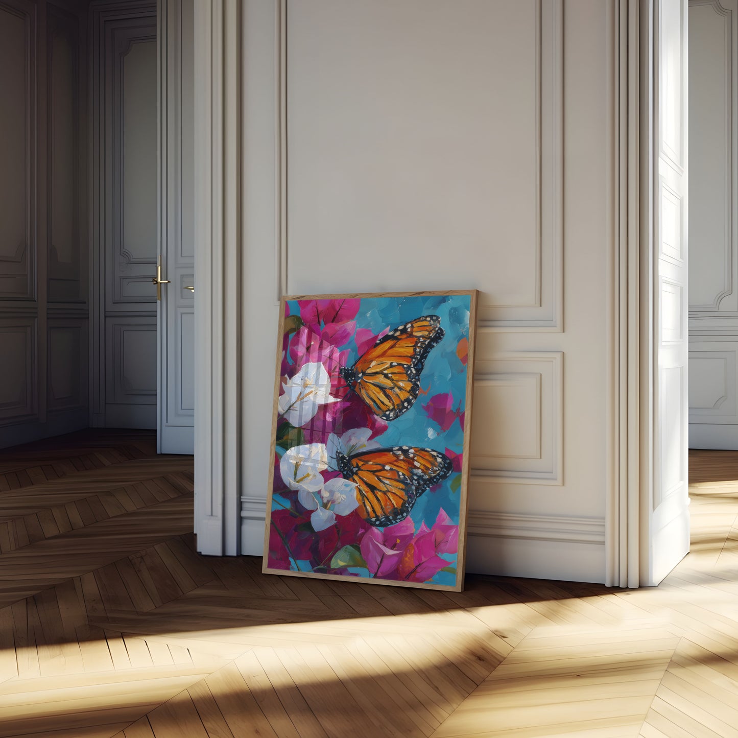 Póster Elegancia de las mariposas monarca