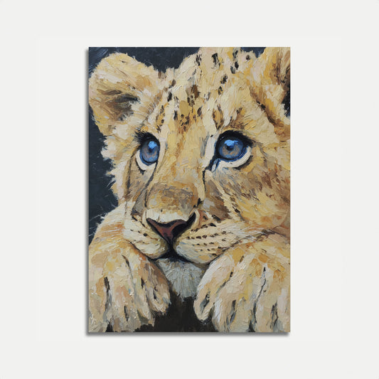Golden Leopard Blue Eyes Poster