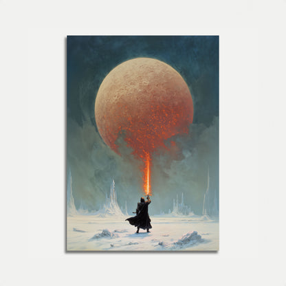 Warrior Igniting the Crimson Moon Poster