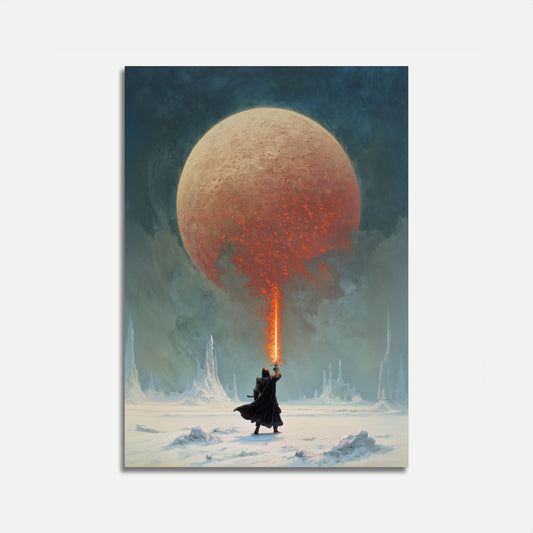 Warrior Igniting the Crimson Moon Poster