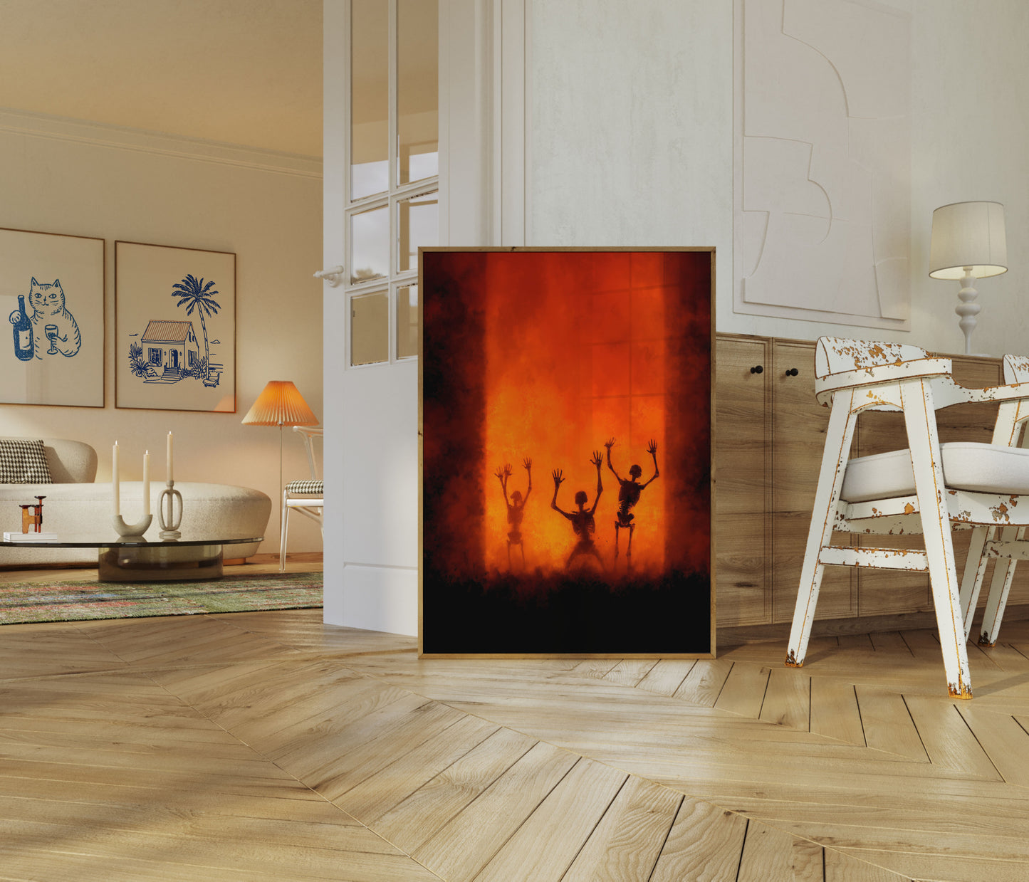 Skeletdans i flammernes dans Plakat
