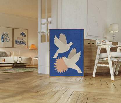 Peace Doves in Flight Poster