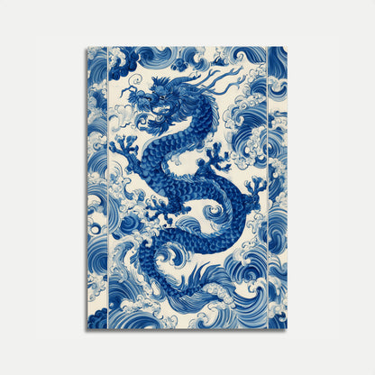 Azurblå Drage Vinker Plakat