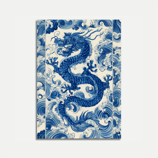 Azurblå Drage Vinker Plakat