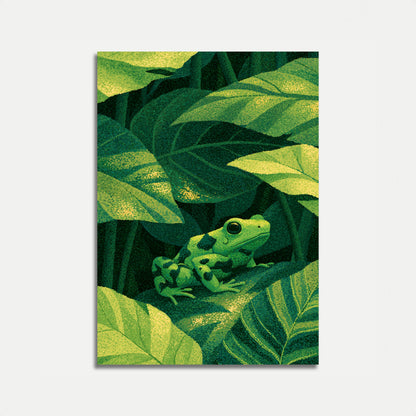 Green Tree Frog in Jungle Poster
