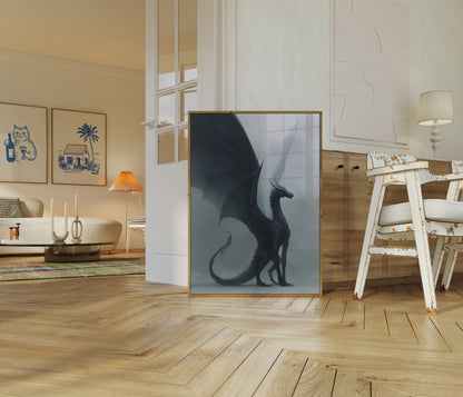 Póster del guardián del dragón de obsidiana