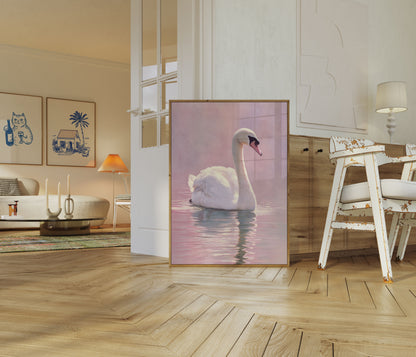 Elegant White Swan Poster