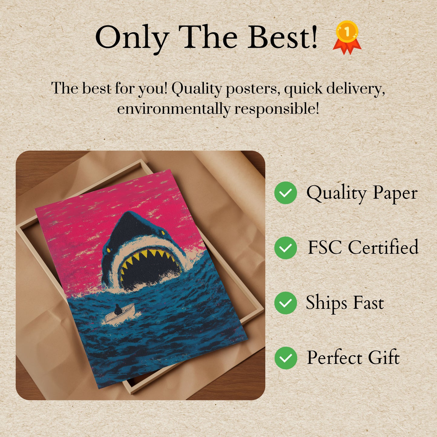 Shark Attack Ocean Poster