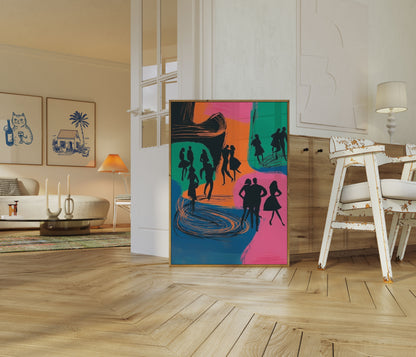 Dynamic Dance Silhouettes Poster