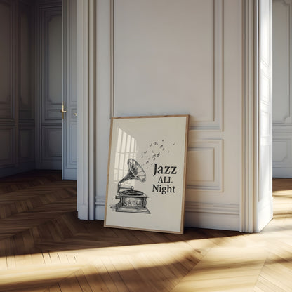 Vintage Jazz Gramophone Poster